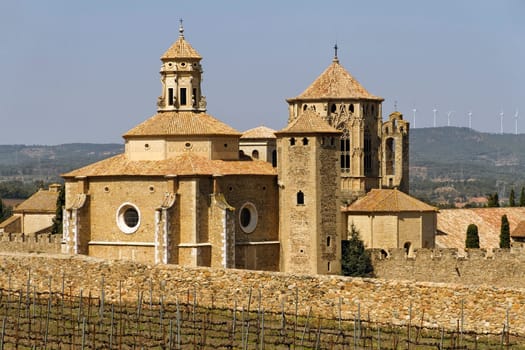 Monastery of Santa Maria de Poblet, Catalonia, Spain overview