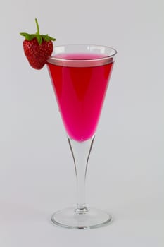Strawberry Cocktail garnished with a strawberry