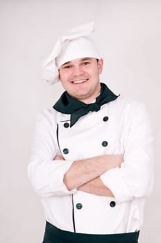 smiling man cook  isolated on white background