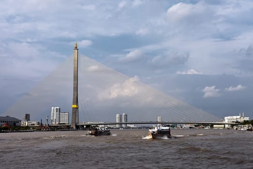 The Mega sling BridMega sling Bridge,Rama 8, in Thailandge,Rama 8, in Thailand