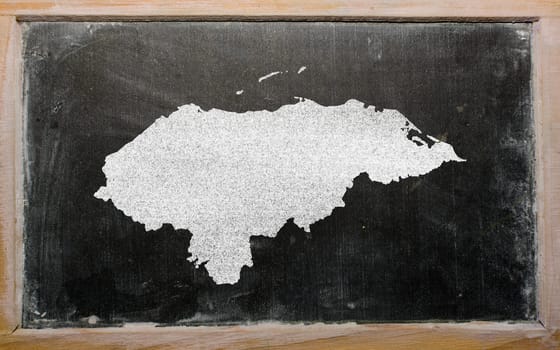 drawing of honduras on blackboard, drawn by chalk
