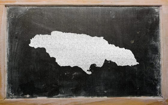 drawing of jamaica on blackboard, drawn by chalk