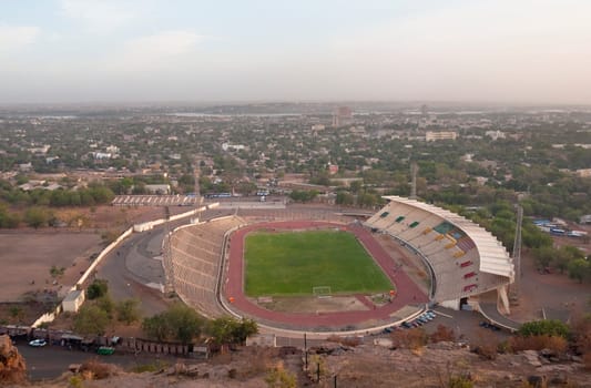 Bamako stadium seen from a hilltop
