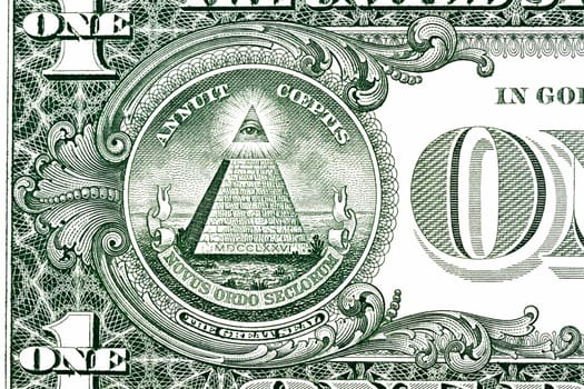 Dollar pyramid on white background