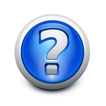 Glassy button with Question mark