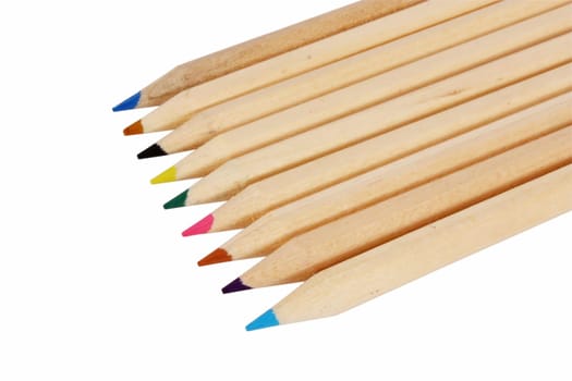 Color pencils isolated on white background