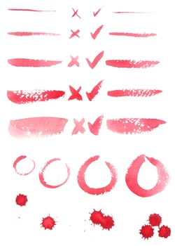 Watercolour strokes over white