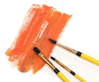 Watercolour strokes over white