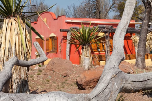 Mexican hacienda,typical house in Latin American architectural style