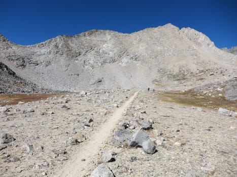 Hiking trail through mountains