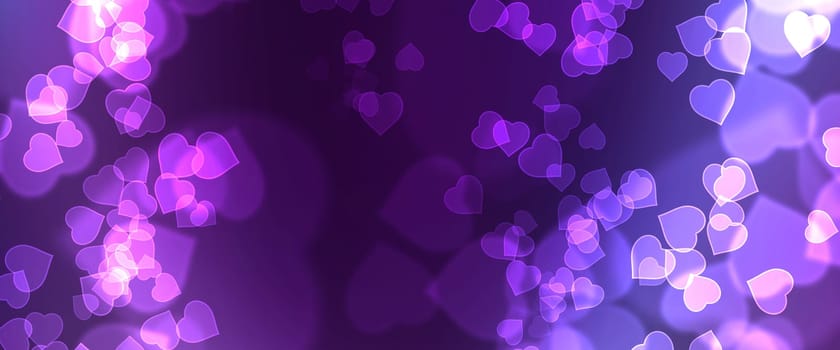 Heart Bokeh Banner Horizontal