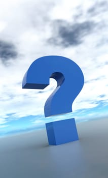 The big question mark blue