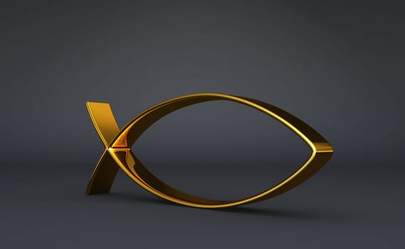 3D ICHTHYS Gold on Black 03