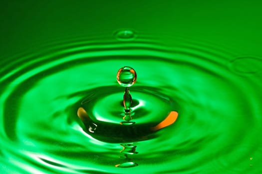 tranquility conceptual. perfect droplet splash in a water