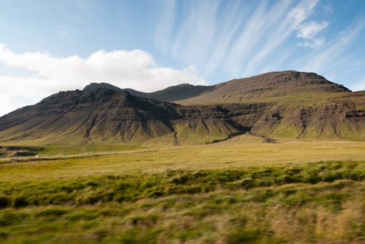 upmountain in Langaholt in Iceland