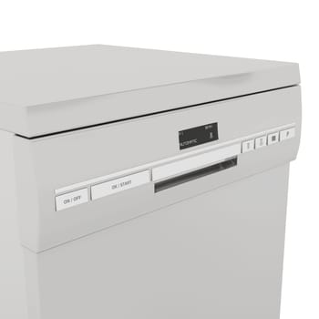 Details of front panel on dishwasher