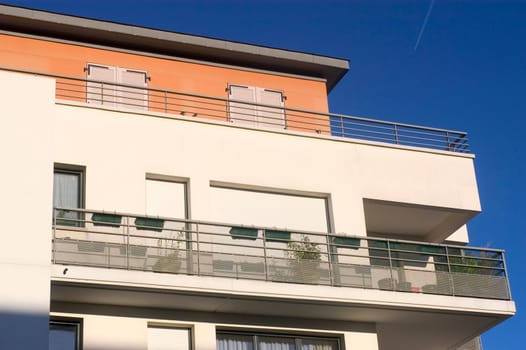 New real estate in France in the Paris region. Houses in an allotment which has just been finished.