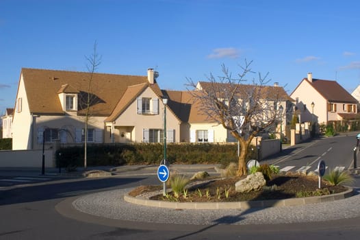 New real estate in France in the Paris region. Houses in an allotment which has just been finished.