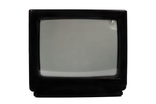 old TV on a white background