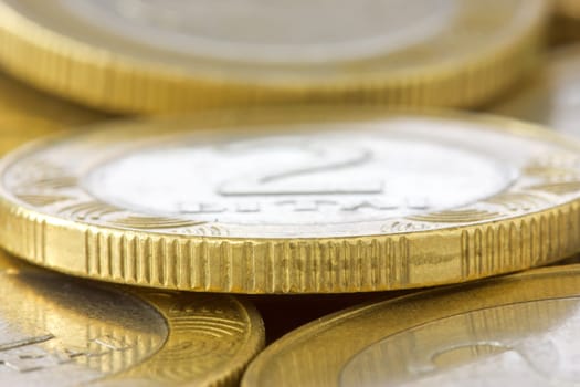 money background. macro shot of pile of coins