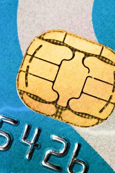 Close up view of a credit card