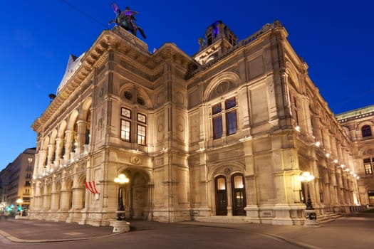 Vienna State Opera,Night Scene,Historic Building and Landmark