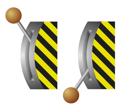 illustration of the lever switch - on-off position
