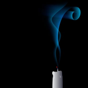 The candle on the draft - blown out candle