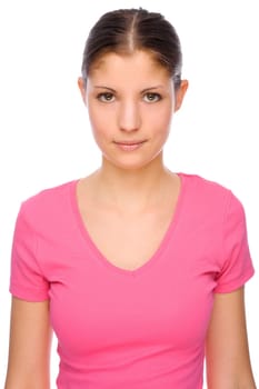 Studio shot of a young and happy woman