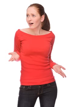 Studio shot of a young woman