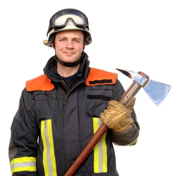 Portrait of a young firefighter