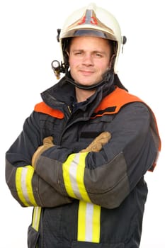 Portrait of a young firefighter