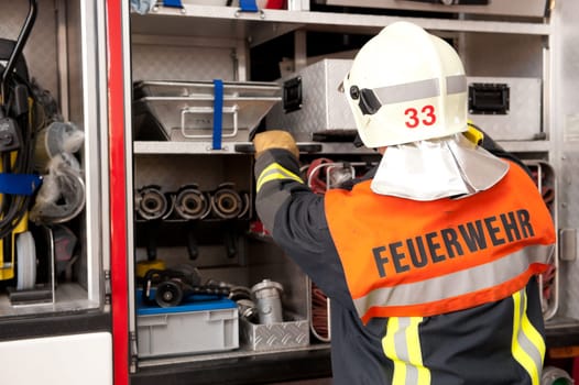 Portrait of a young firefighter