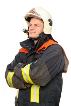 Portrait of a young firefighter