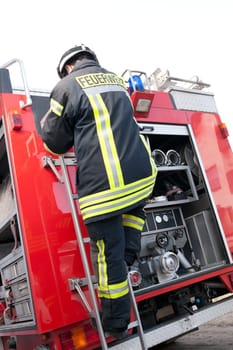 Portrait of a young firefighter