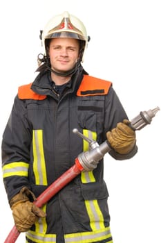 Portrait of a young firefighter