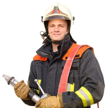 Portrait of a young firefighter