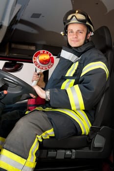 Portrait of a young firefighter