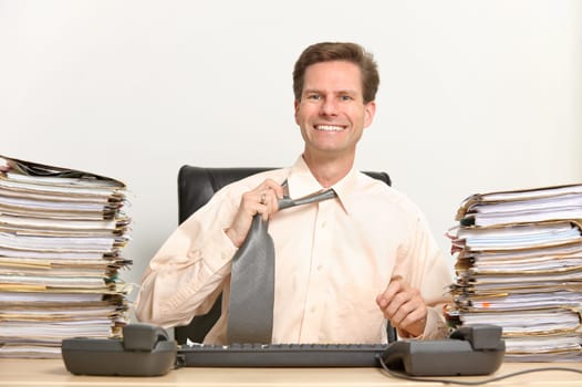 Middle-aged businessman in office