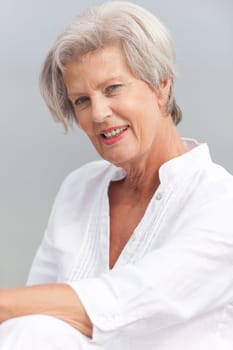 Active senior woman on the beach