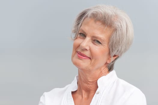 Active senior woman on the beach