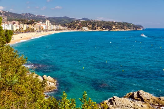 Lloret de Mar beach, a well known tourist destination Costa Brava, Catalonia, Spain