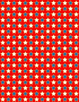 Red, White and blue patriotic star background.