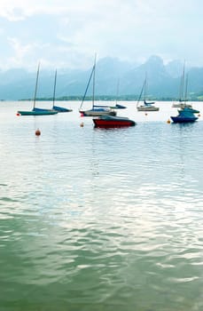Boats on Lake Wolfgangsee, Salzburgland, Austria