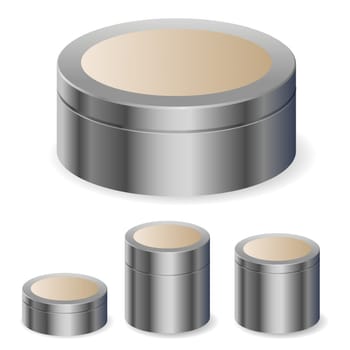 Cream boxes with blank space for general purpose.