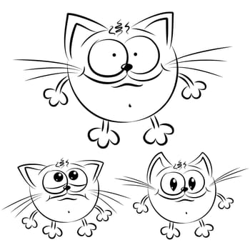Cartoon cats isolated on white background for design