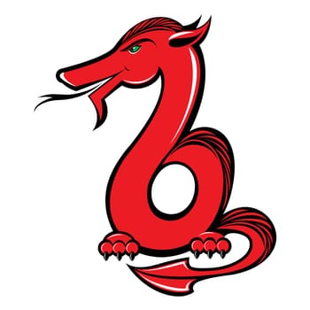 Abstract dragon. Illustration number one on white background