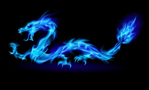 Abstract Dragon. Illustration on black background for design