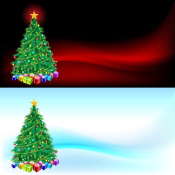 Christmas tree and gifts  - Christmas card for design
