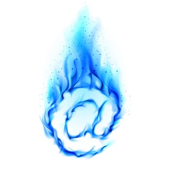 Abstract symbol of AT. Blue Flame-simulated on white background.